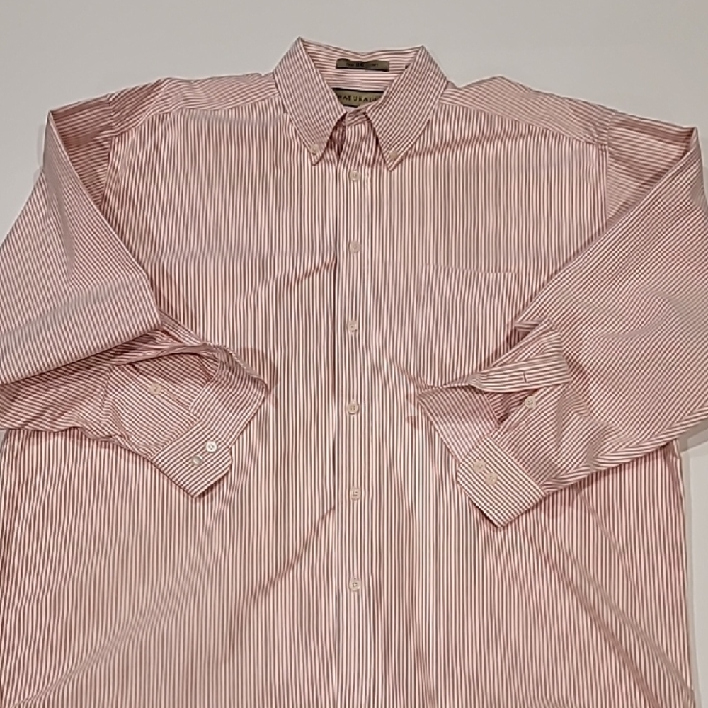 Natural Life Big Shirt Pinstripe Button Down Collar Shirt Pink White XL - Picture 3 of 11